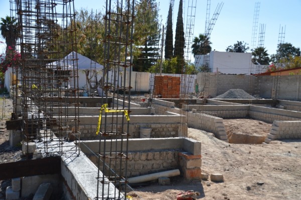 Foundation walls for the church offices in Ajijic - Chapala.