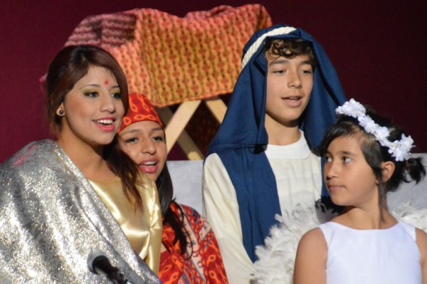 The choir was made up of shepherds, angels, and "all the children of the world." Beautiful costumes!