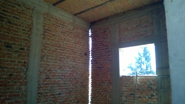 Ceiling, walls and window for the senior pastor's office.