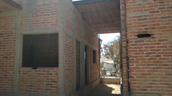 Hallway between offices, looking toward what will be the courtyard.