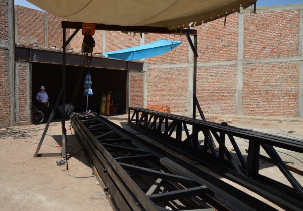 The big roof beams arrived last week.