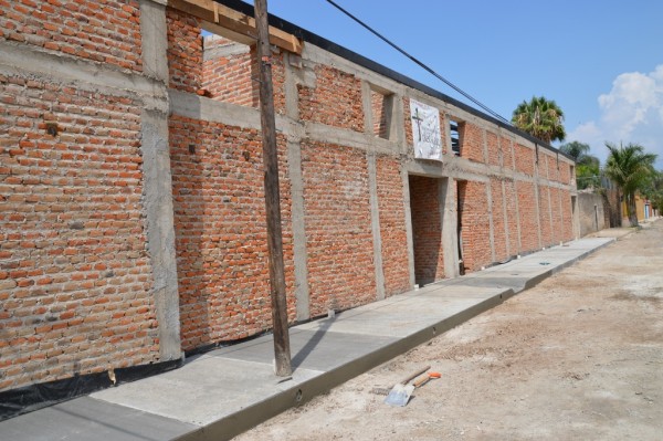 New sidewalk on the north side of the church.