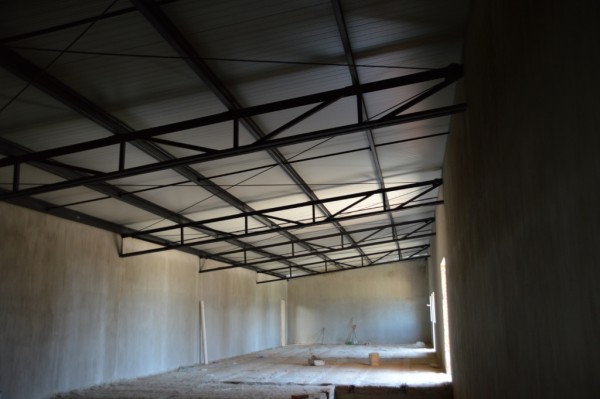 The new roof over the "grand hall."
